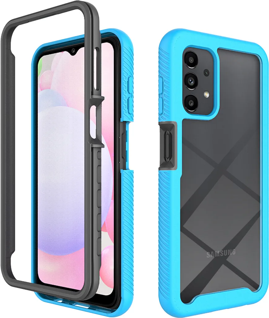Custodia Samsung Galaxy A13 4G Blu: Design Ibrido e Trasparente