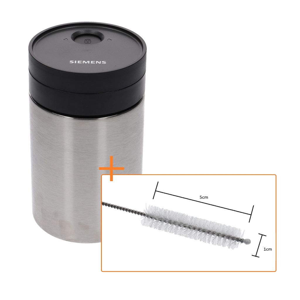 Siemens Isolierter Milchbehälter für Kaffeevollautomat TZ80009N TZ70009 00576166 576166 EQ7 Set mit Reinigungsbürste