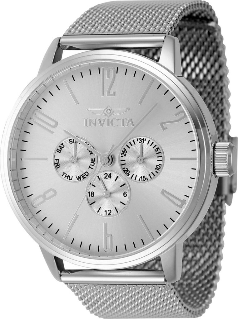 Invicta Specialty 47118 Herren uhr - Wasserdicht - Analog - Quarzuhrwerk - Edelstahl mit silbernen zifferblat - 44mm