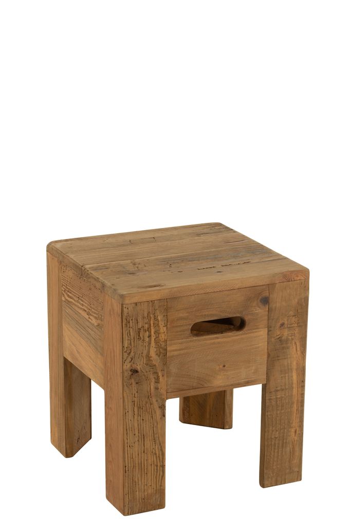 J-Line Hocker Will Kiefernholz Braun