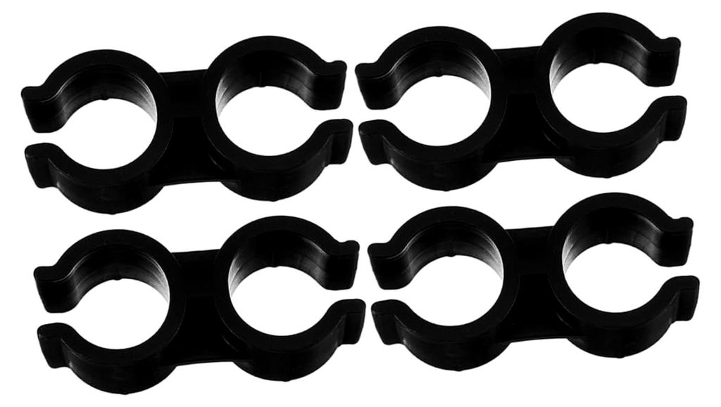 4 Stück Kunststoff-Besenstielklemmen für Doppelrohrverbindungen 25mm zur Befestigung von Kehrschaufeln