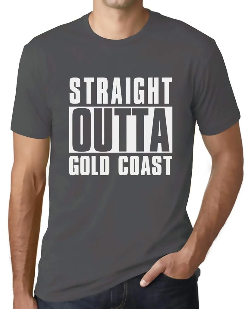 Herren Grafik T-Shirt Direkt von der Goldküste – Straight Outta Gold Coast – Öko-Verantwortlich Vintage Jahrgang Kurzarm Lustige Druck Geburt...