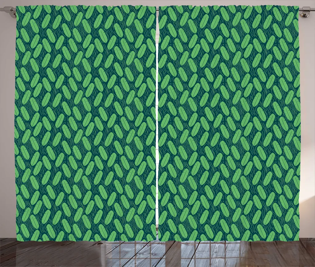 ABAKUHAUS Rideau Tropical Rustique Feuilles de Bananier 280 x 225 cm