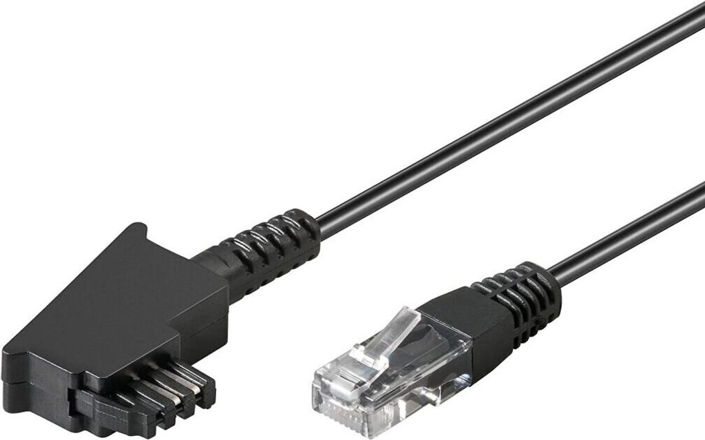 TAE Anschlusskabel DSL/VDSL (schwarz, 15 Meter) Produktbild 