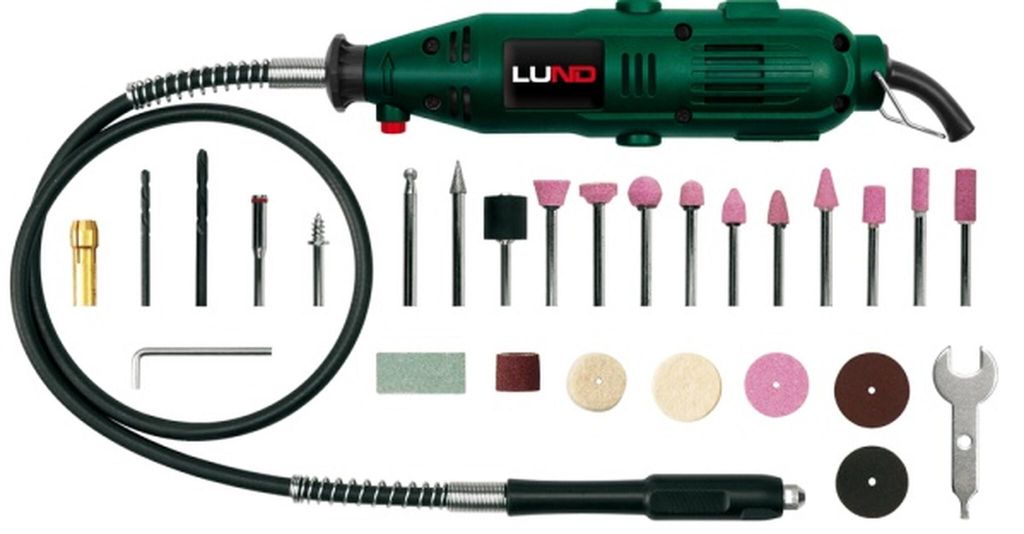 LUND Multifunktionsschleifer 135 W mit umfangreichem Zubehör