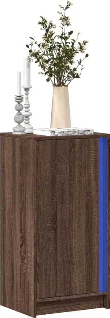 vidaXL Credenza 42,5x34x85 cm LED Rovere Marrone Legno Tecnico