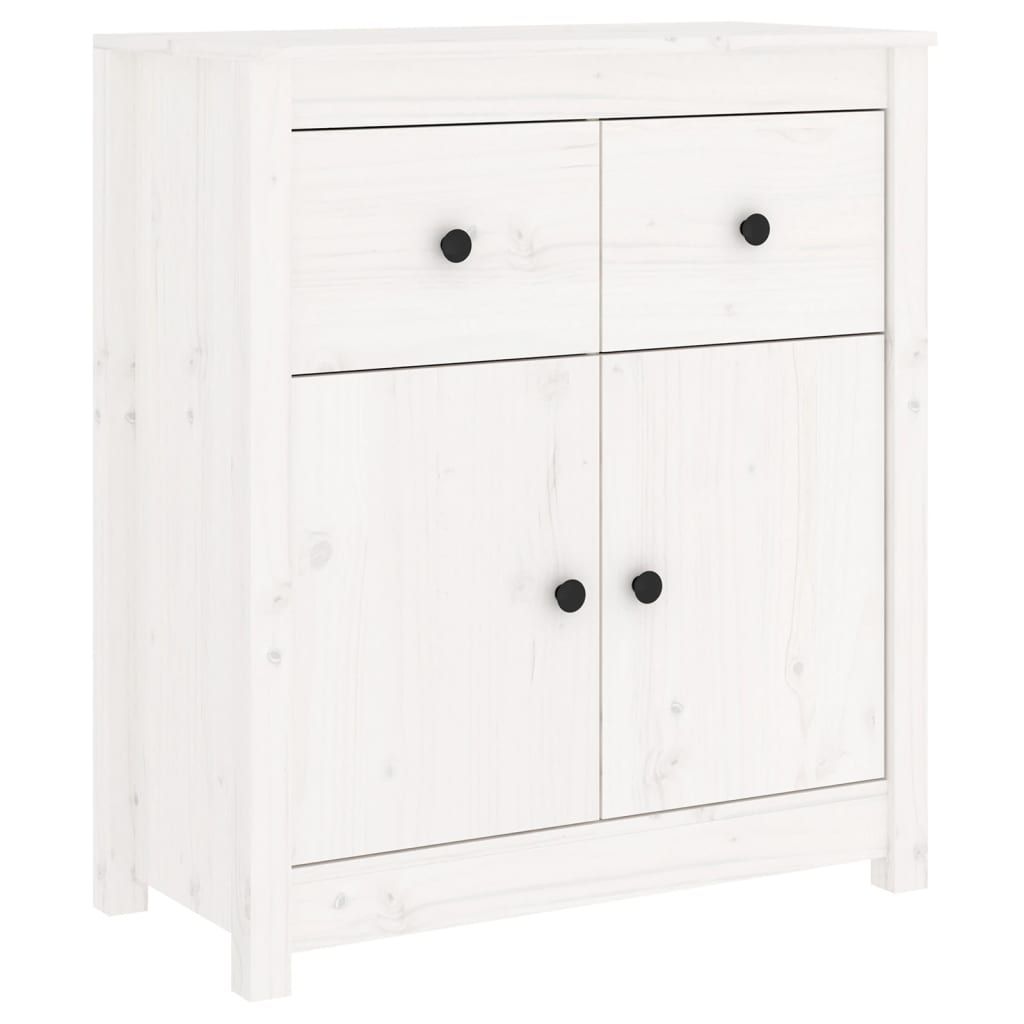 vidaXL Príborník biely 70x35x80 cm Masívne borovicové drevo Obrázok produktu 