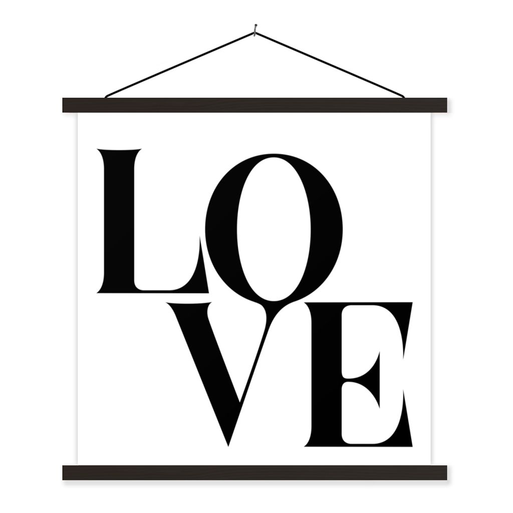 MuchoWow Textilposter Text - Liebe - Zitate 40x40 cm mit schwarzem Rahmen - Fotos
