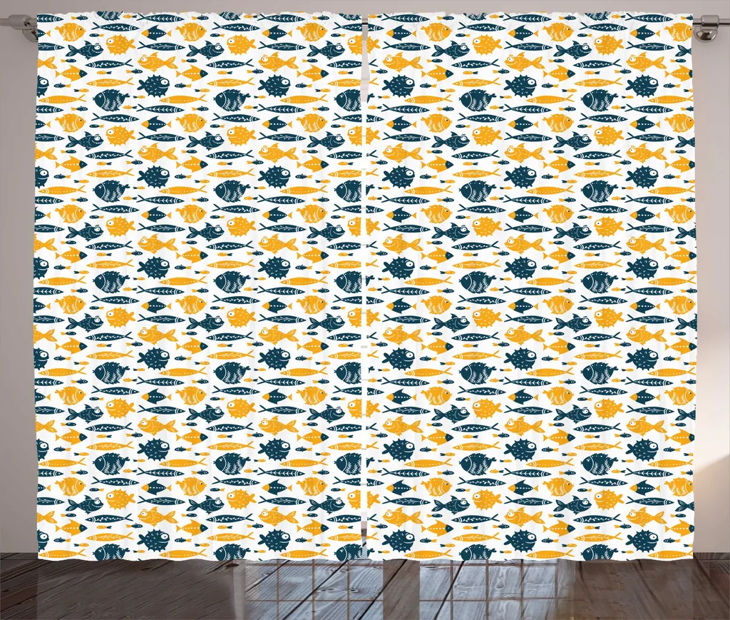 Rideau à fronces nautique avec crochets 280x225 cm décor marin rustique