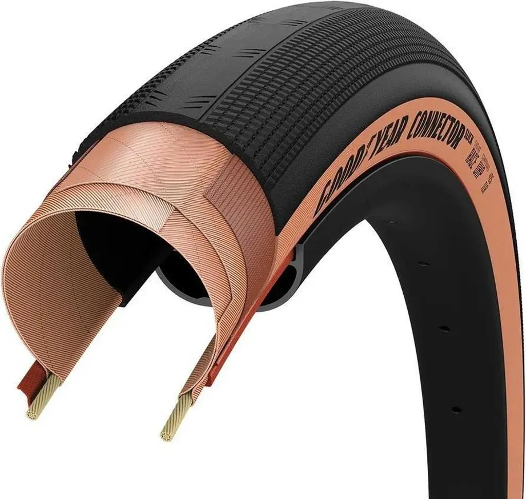 Pneu Gravel Goodyear Connector Slick Race Tubeless 700x40 Marron Tan
