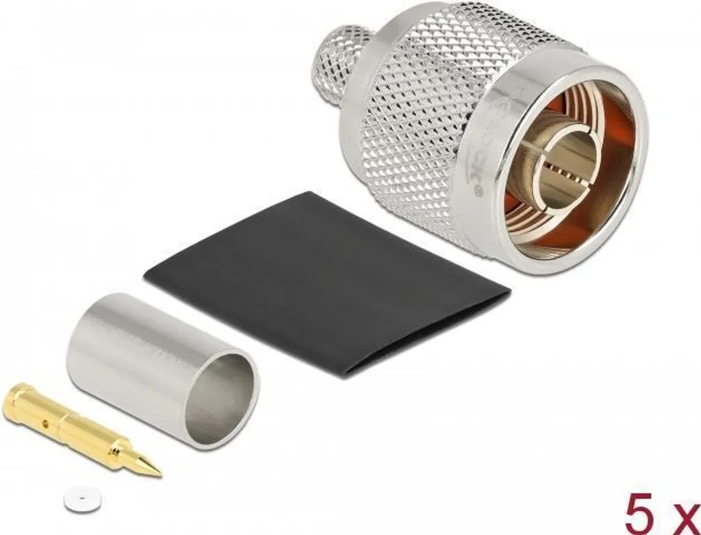 Connecteur Mâle N Delock pour Câble LMR 300 à Sertir avec Gaine Thermo