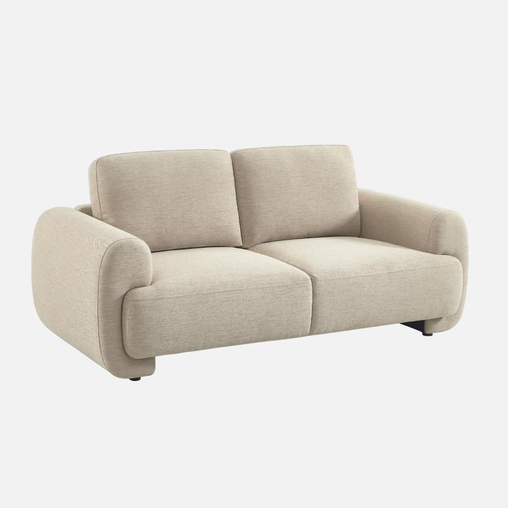 sweeek - 2-Sitzer Sofa mit Stoffbezug - Beige