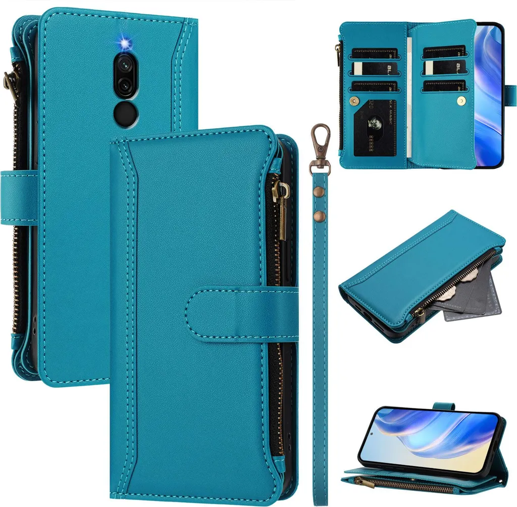 Custodia Fashion Xiaomi Redmi 8 / 8A Lake Blu: Portafoglio con Zip e Stand