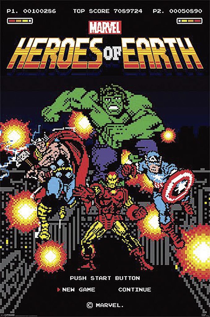 Marvel Retro Poster Heroes of Earth 91,5 x 61 cm
