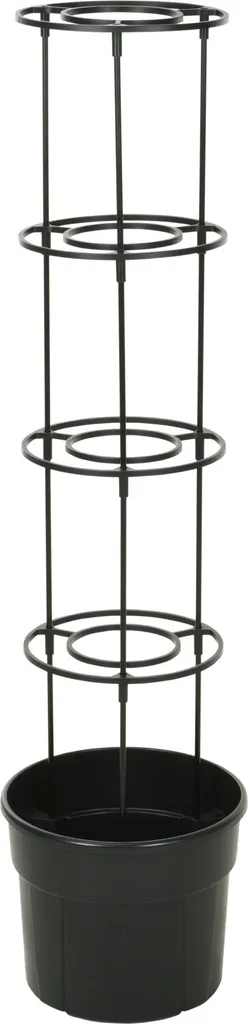 Pot pour plantes grimpantes avec grille hauteur 115 cm en bois traité