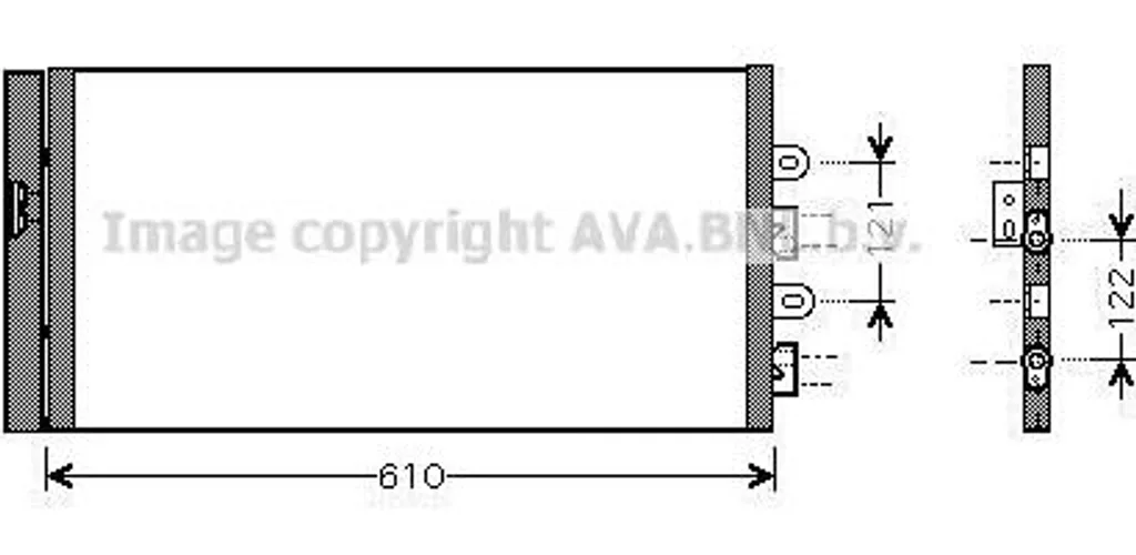 Condenseur de clim AVA FTA5298D durable, compatible Fiat Punto OE 51712975