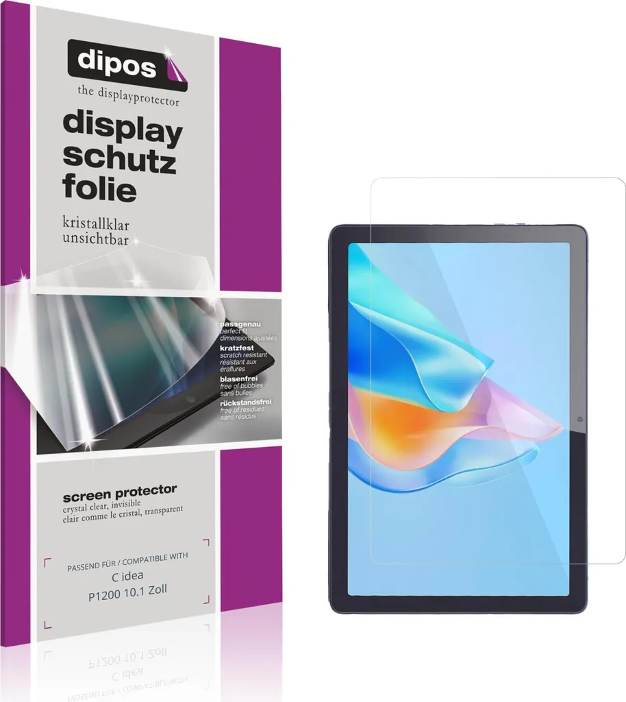 Protezione Display Dipos per C idea P1200 10.1 - 2x Pellicola HD