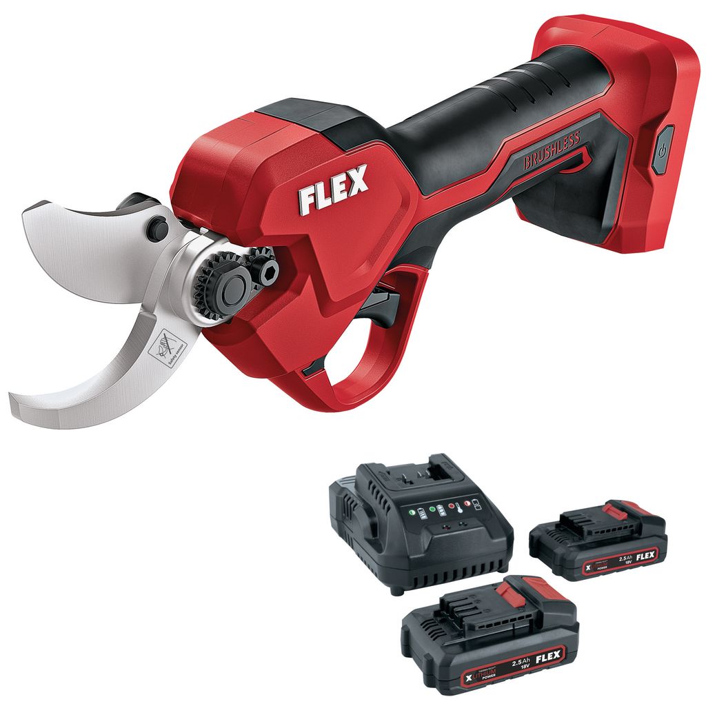 Flex Akku-Astschere GPS 35 + Akku Set P-Set 22 Q (18 Volt, 2,5 Ah 18 V)