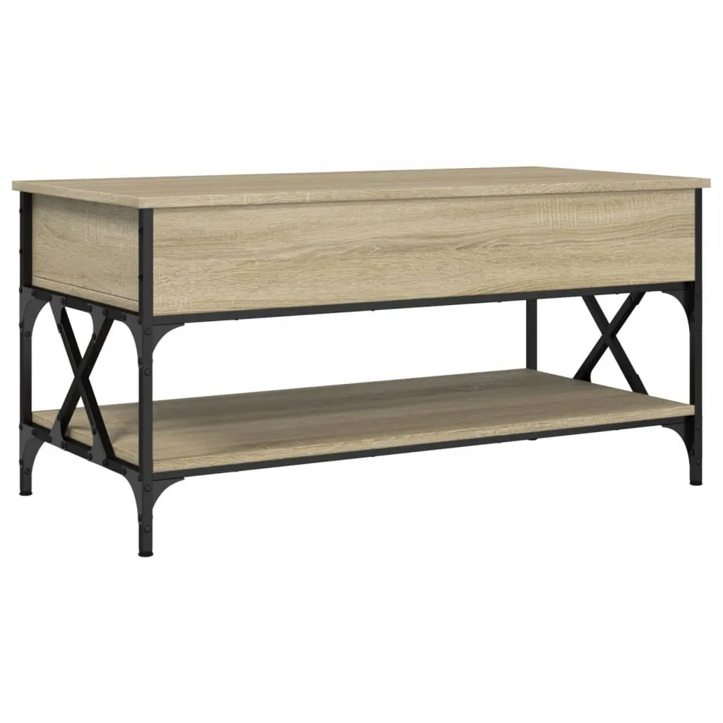 Tavolino da caffè Sonoma oak 100x50x50 cm materiale a base di legno e metallo