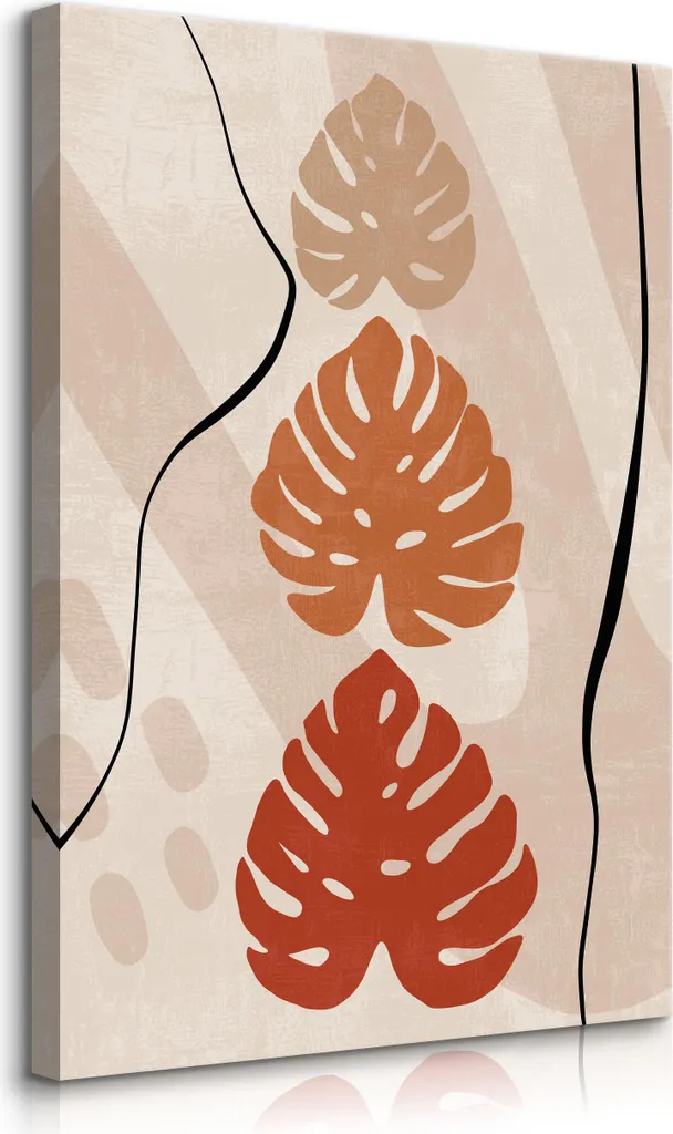 Muralo Tela Monstera 70x100 cm - Quadro Botanico Astratto Boho