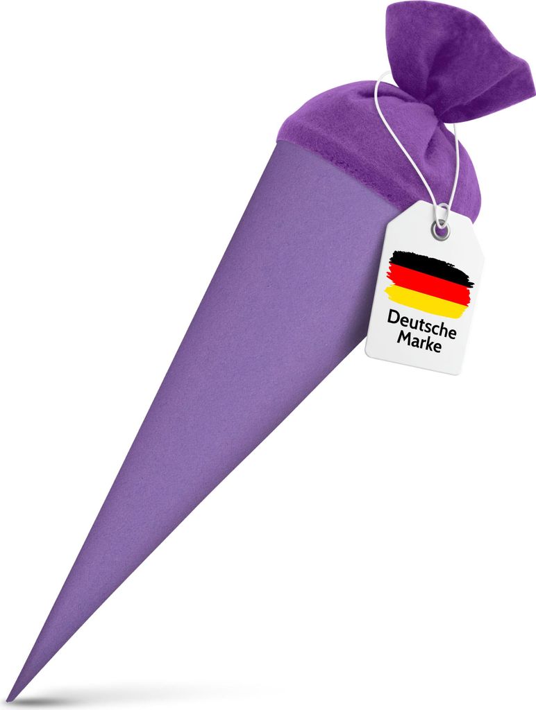 itenga Bastelschultüte 70cm mit Filzverschluss LILA / Produktbild 