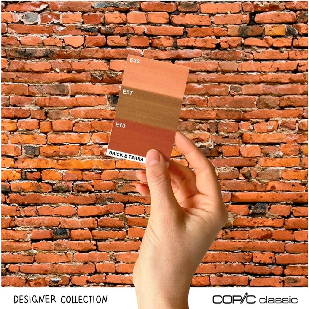 COPIC Classic bifacciale Fine & Scalpello 3 pezzi, Tinte Brick Terra