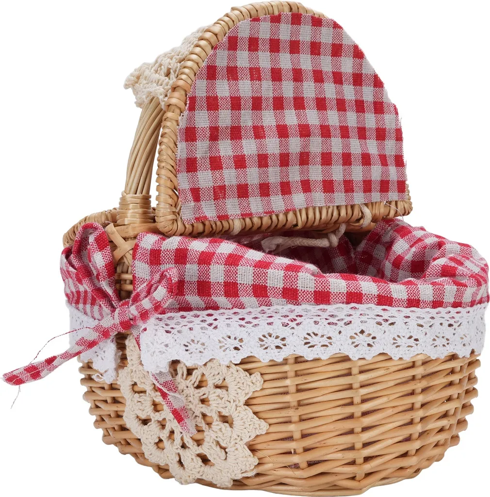 Panier de pique-nique pour camping et fête des mères en osier naturel