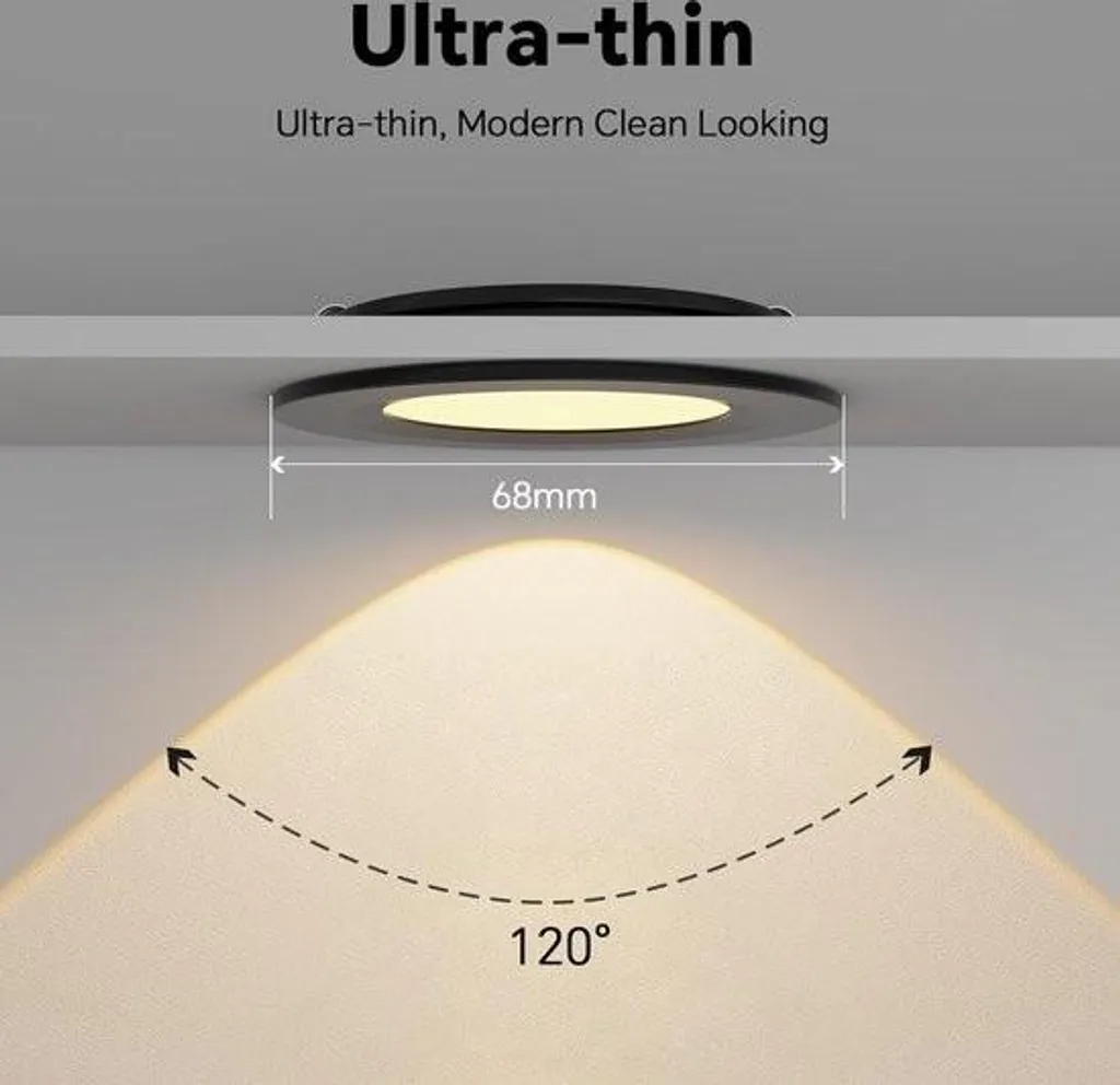 Spot LED 12V anti-éblouissement pour plafond bas de bateau - Blanc chaud