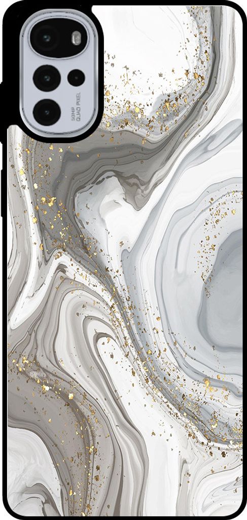 Smartphonica Handyhülle passend für Motorola Moto G22 mit marmordruck - TPU-Rückseite Fall Marmor-Design - Silber