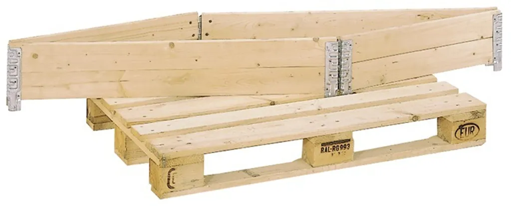 Rehausse palette 1200x800 bois résineux 4 charnières hauteur 200mm