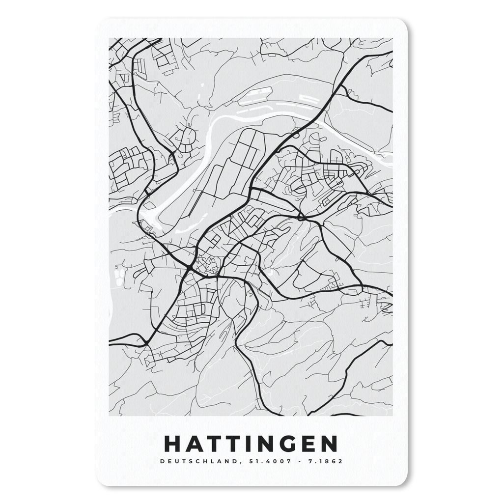 MuchoWow® Mauspad Mousepad Stadtplan - Hattingen - Karte - Produktbild 