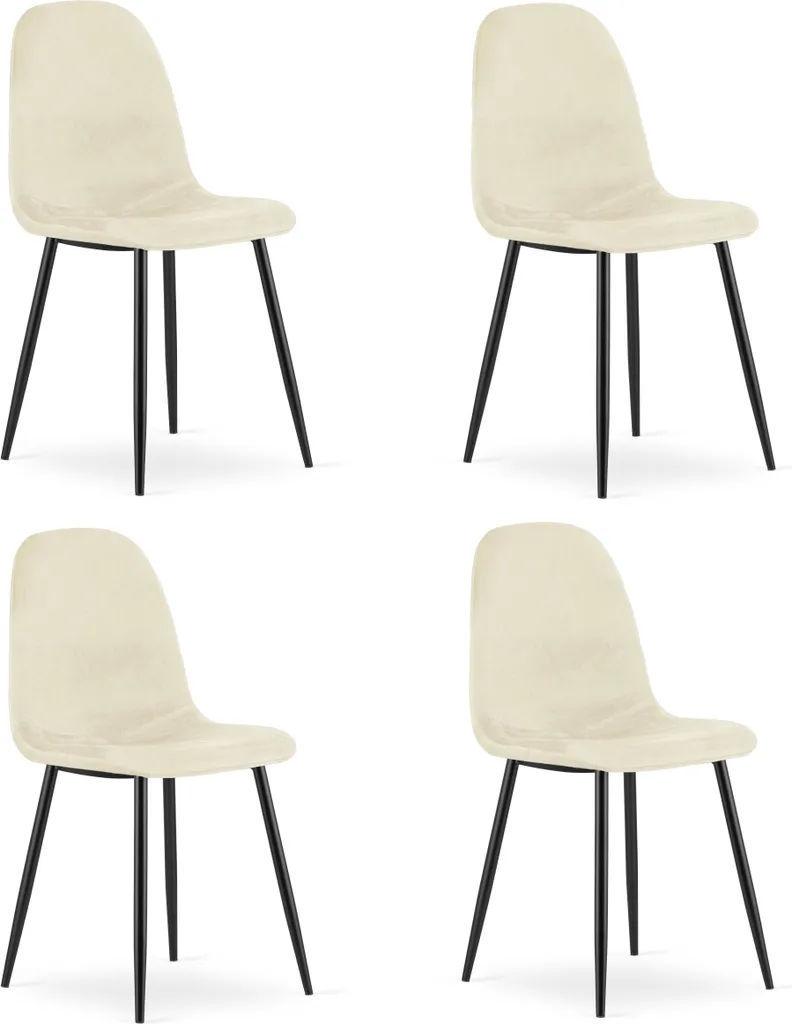 Sedia COMO Luxury Velluto Beige - Set 4 Pezzi Design Esclusivo