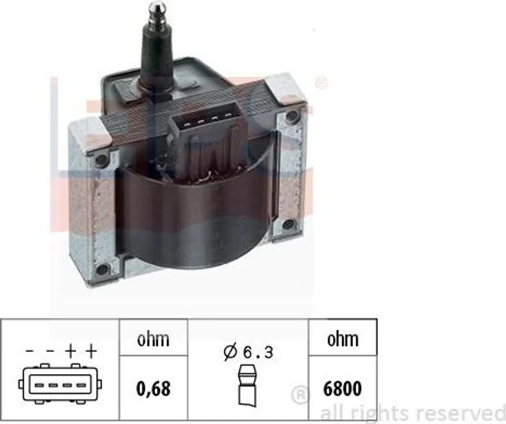 Bobina Accensione EPS 1.970.155 Compatibile Citroen AX ZX e Peugeot 106 Partner