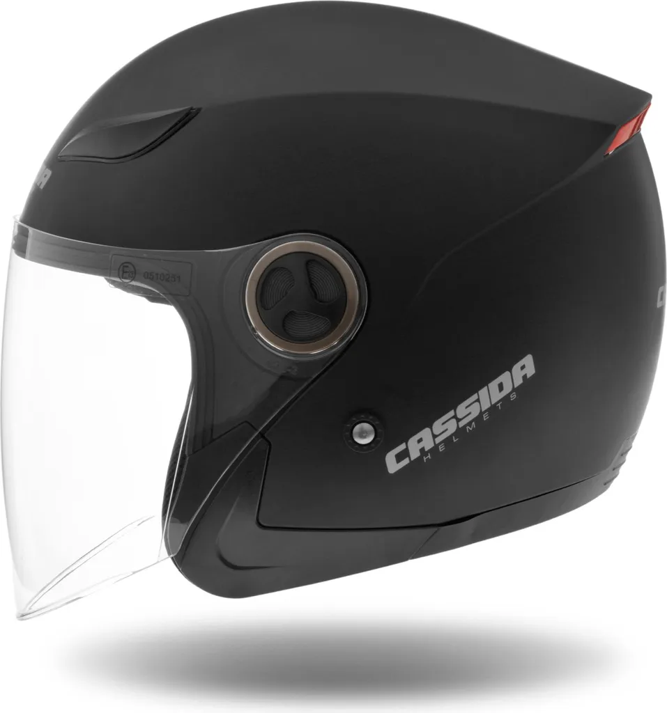 Casque Reflex Cassida Noir Mat XS avec Visière Anti-rayure et Confort