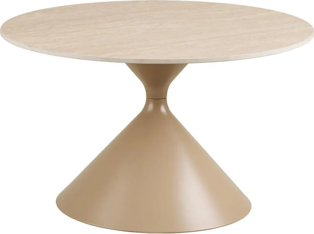 Table basse ronde en céramique 70cm Elin finition sable pour salon