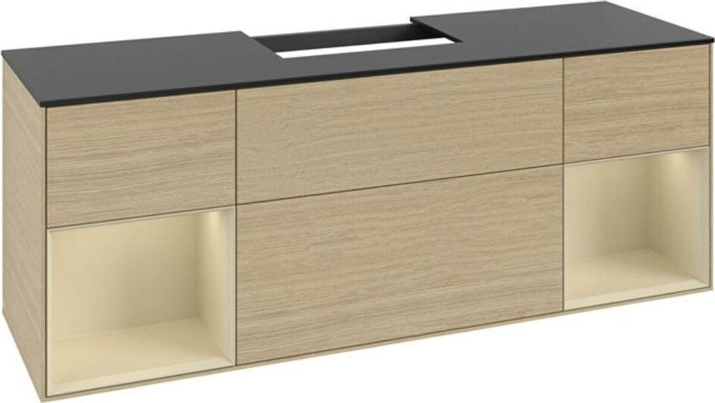 V&B Waschtischunterschrank Finion 160cm, Reg si Gr m Lacquer, Oak Veneer