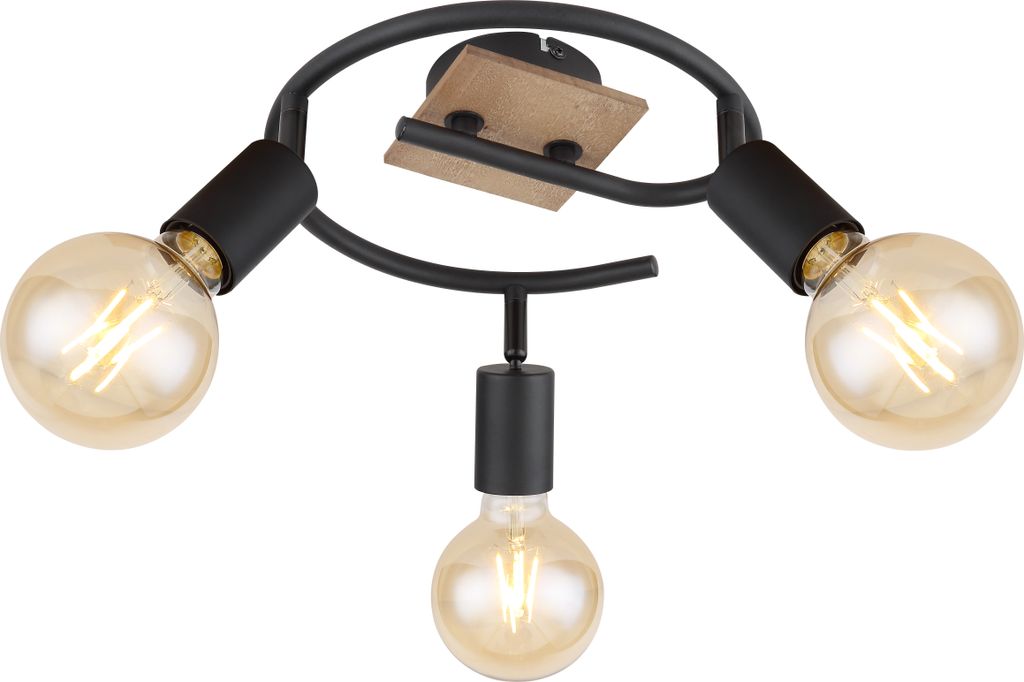 Globo Lighting Strahler Metall schwarz, 3x E27
