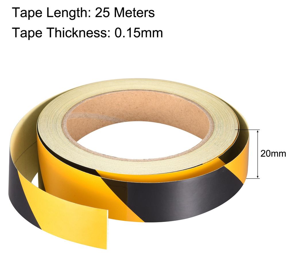 Reflektierendes Klebeband 20 mm x 25 m wasserdichtes Warnband fš¹r Fahrr?der, Wohnmobile und Bootsstreifen im Freien gelb schwarz