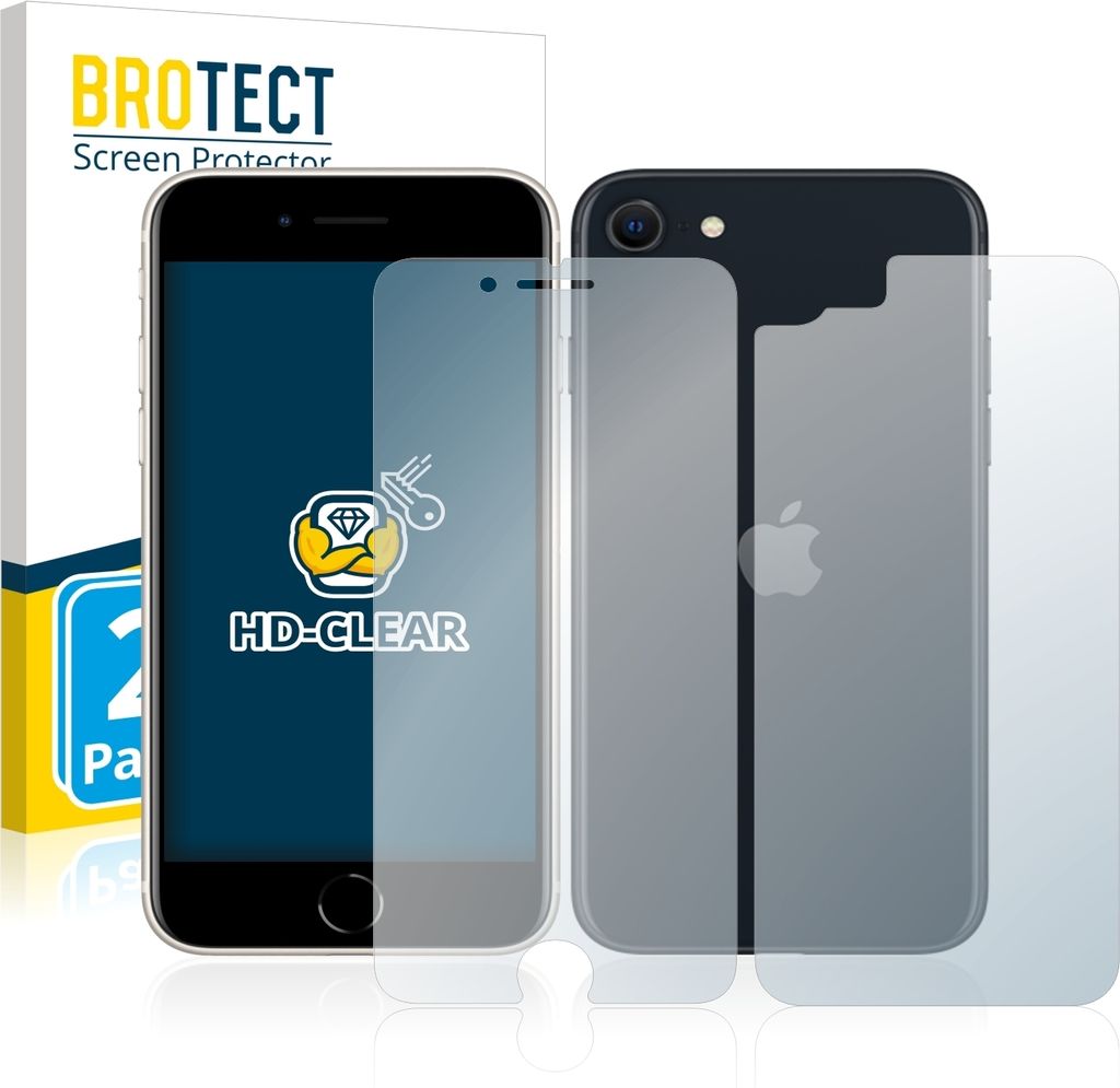 2x Für Apple iPhone SE 3 2022 (Display+Rückseite) Schutzfolie BROTECT Displayschutz Display Schutz Folie Klar Transparent