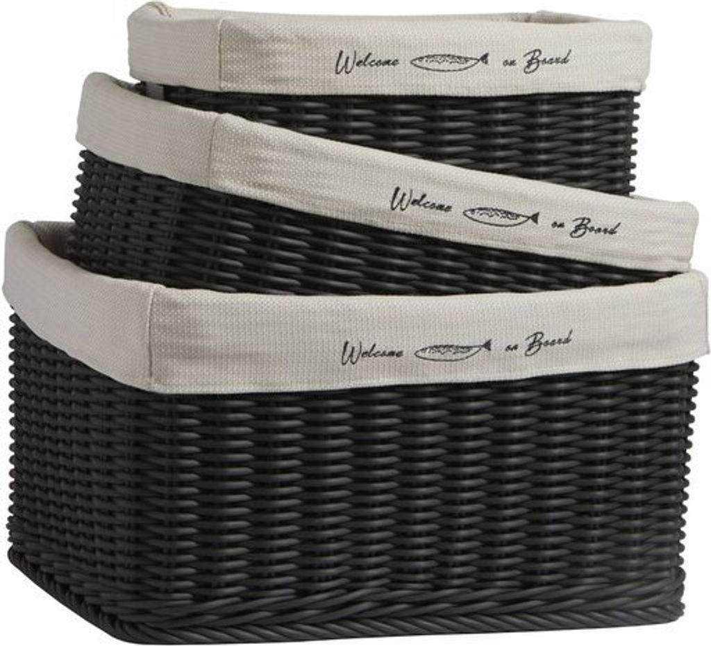 Marine Business Hawaii Schwarze Körbe Set - 3-teilig