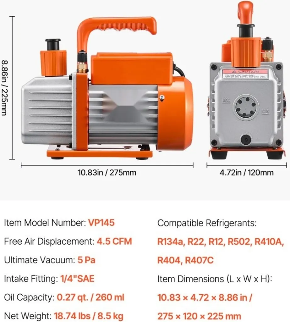 Pompe à Vide pour Entretien Climatisation avec Kit de Mesure Complet
