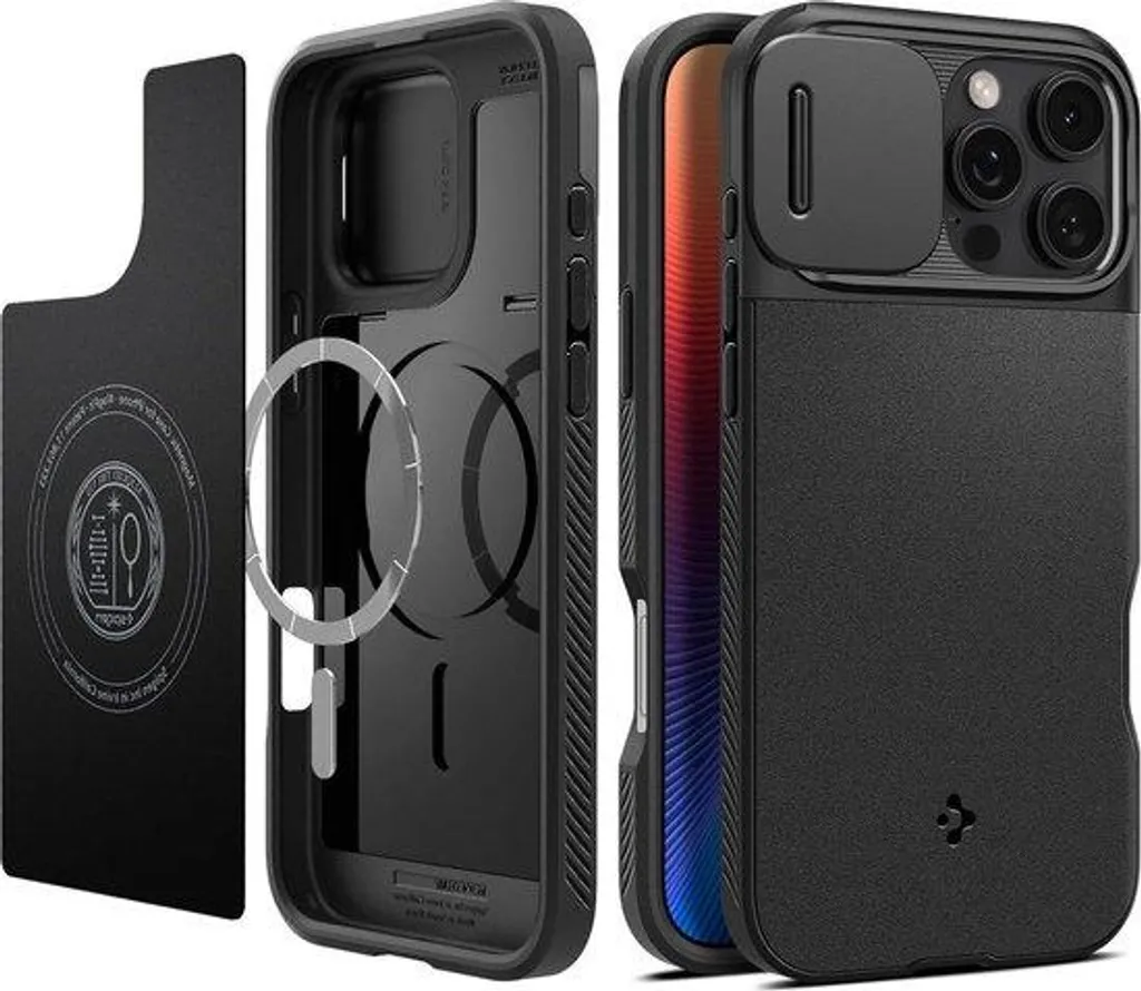 Housse magnétique iPhone 16 Pro noire pour recharge sans fil rapide