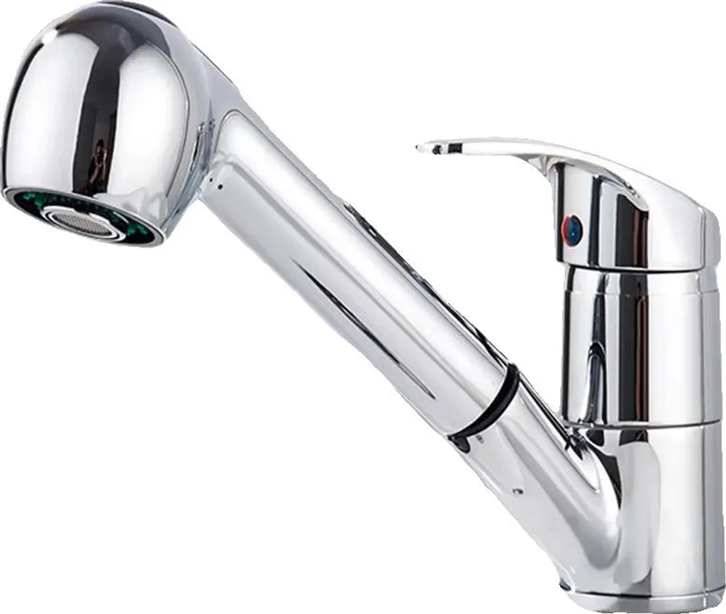 Mitigeur d'évier de cuisine chrome avec douchette extractible flexible