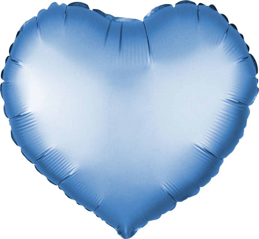 Folienballon Herz, Blau Hell (matt), ca. 45 cm