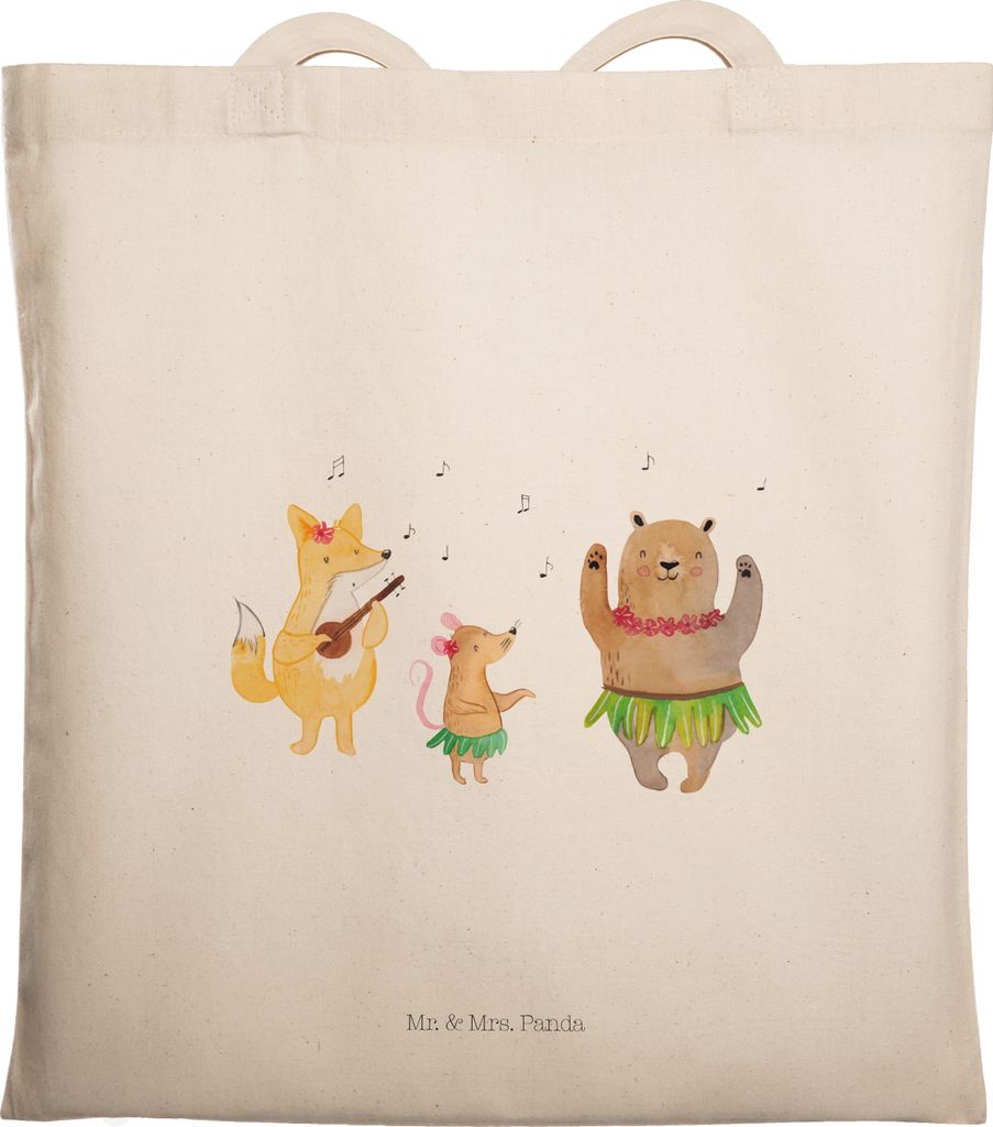 Mr. & Mrs. Panda Jutebeutel Waldtiere Aloha - Transparent - Geschenk, Einkaufstasche, Leben, Musik, Wald, Beutel, Shopping Tasche, Hase, Igel, Lapt...