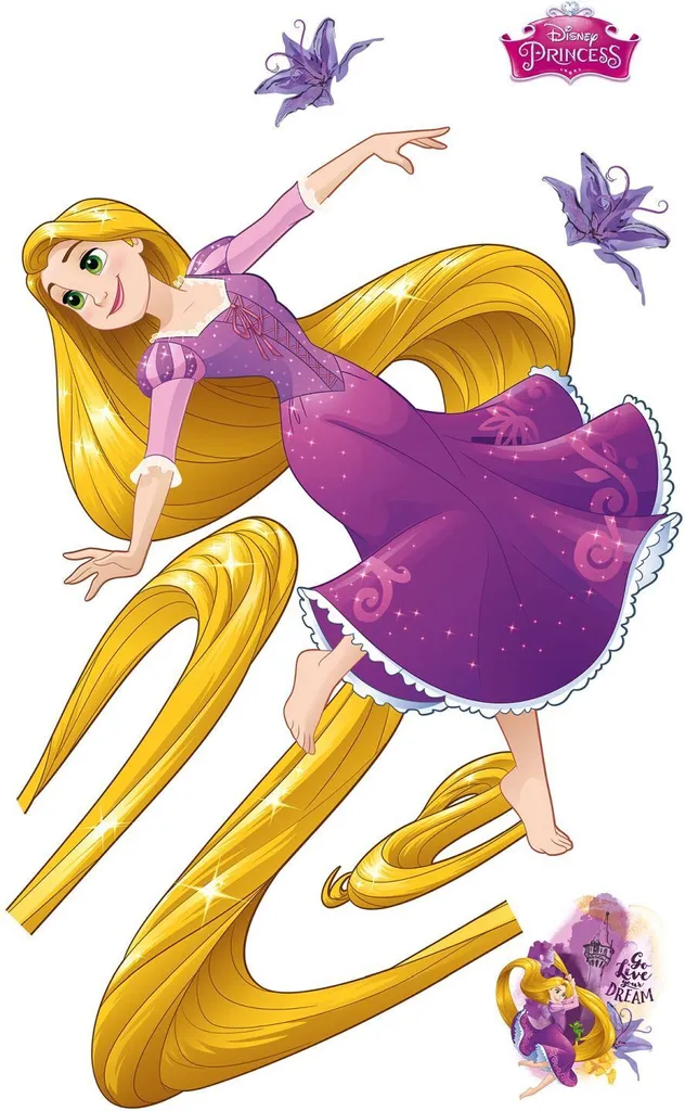 Sticker Raiponce Disney pour décoration chambre enfant - 127 x 200 cm
