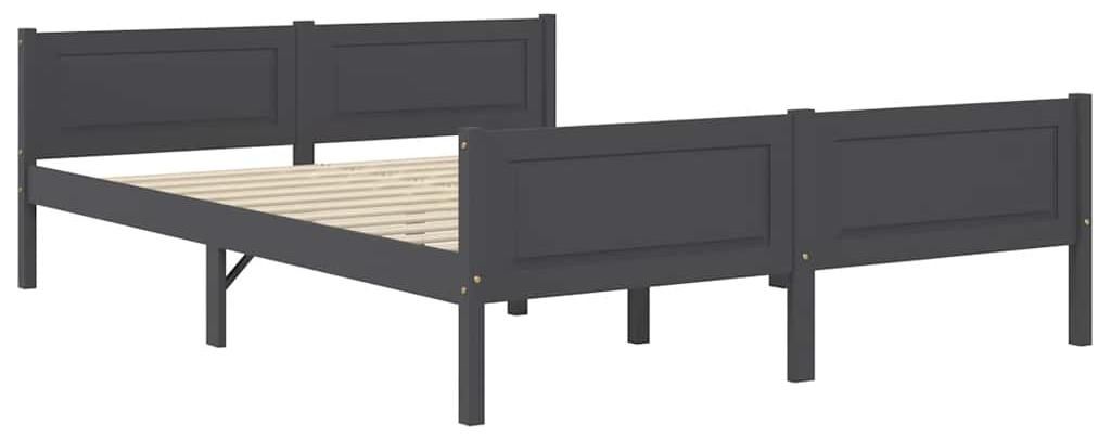 vidaXL Massivholzbett Kiefer Grau 120x200 cm Produktbild 