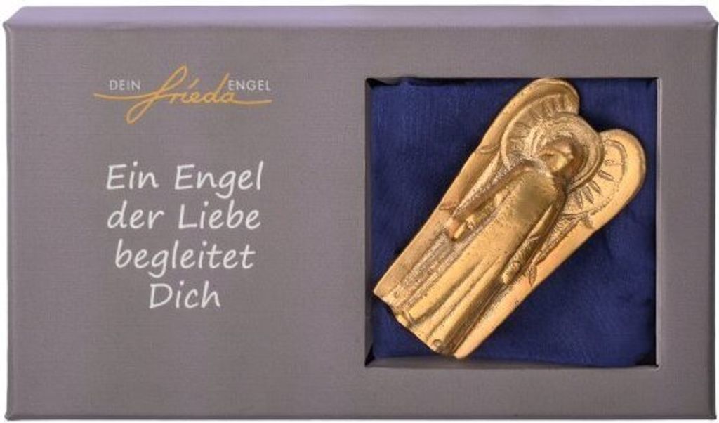 Handschmeichler Engel aus Bronze mit Spruch, Höhe 6cm