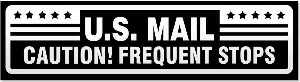 Kiwistar U.S. Mail Frequent Stops invertiert Magnetschild Schild magnetisch - 45cm Schwarz - Magnetfolie für Auto PKW Kfz