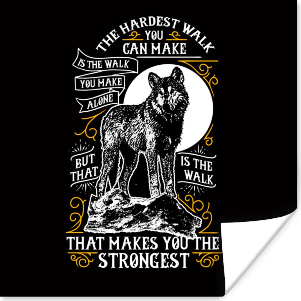 MuchoWow Poster Wolf - Tiere - Retro - Zitat 100x100 cm - Babyzimmer